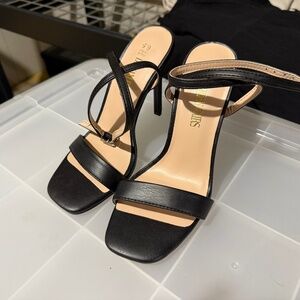 Black strappy heels